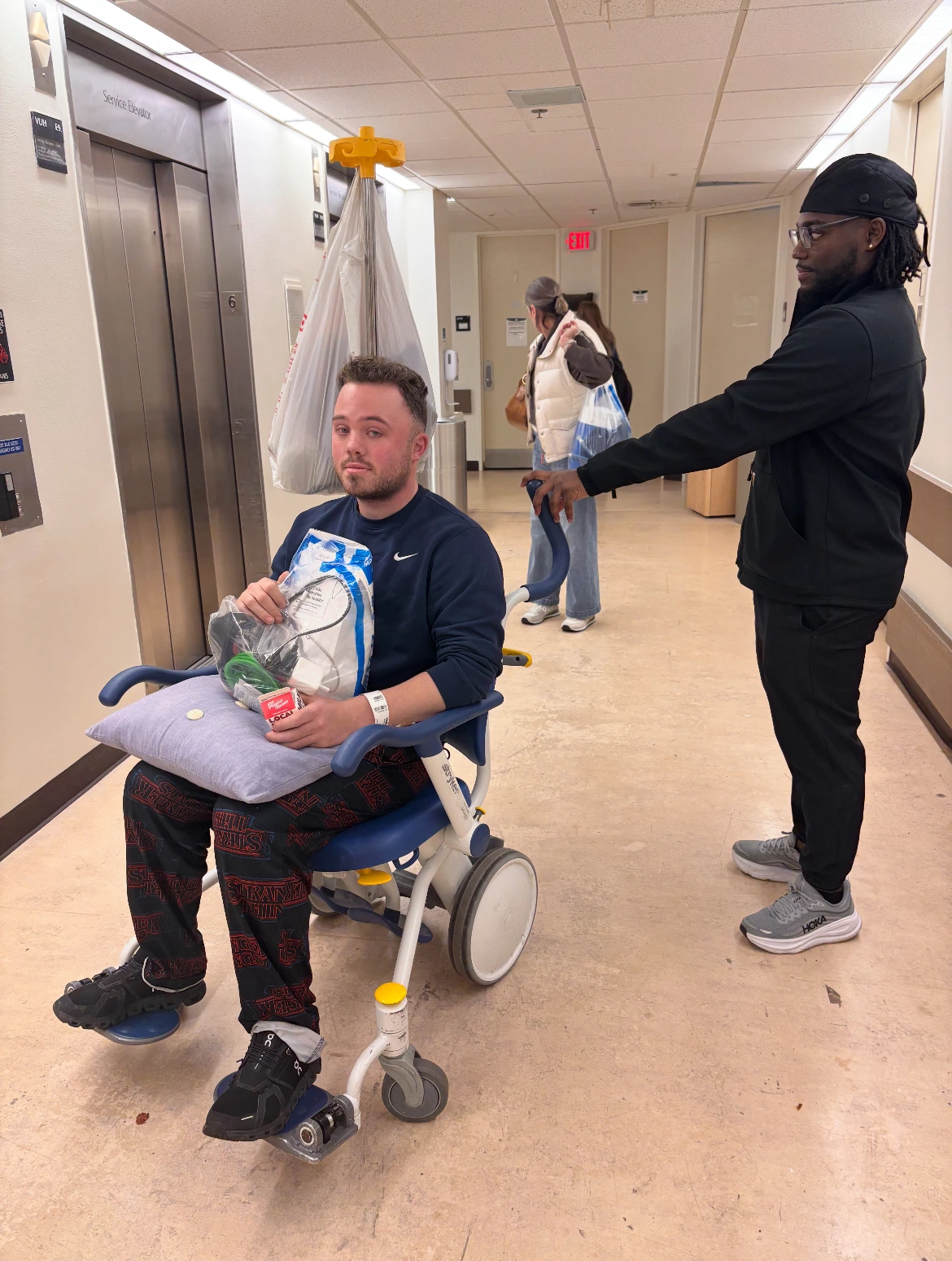 Joe leaving Vanderbilt University Medical Center after brain surgery
